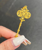 Elegant Gold Ancient Gold Key Pendant Necklace