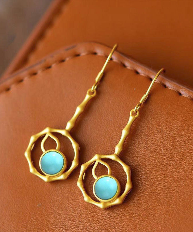 Elegant Gold Silver Overgild Gourd Drop Earrings