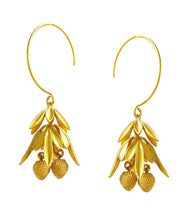 Elegant Gold Sterling Silver Ancient Gold Litchi Drop Earrings