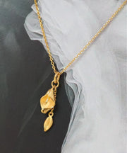 Elegant Gold Sterling Silver Overgild Lo Pendant Necklace