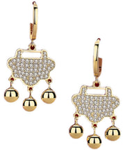 Elegant Gold Sterling Silver Zircon Small Bell Drop Earrings