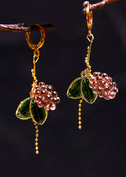 Elegant Grapes And Leaves Tassels Drop Earrings