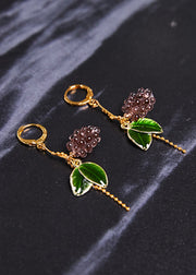 Elegant Grapes And Leaves Tassels Drop Earrings