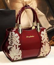 Elegant Mulberry Sequins Floral Calf Leather Tote Handbag