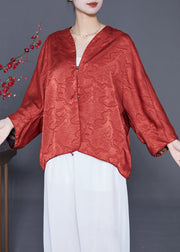 Elegant Orange Oversized Wear On Both Sides Silk Cardigans Summer