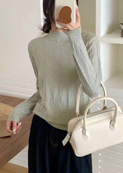 Elegant Pink Turtleneck Sequins Knit Sweaters Fall