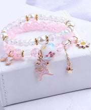 Elegant Purple Coloured Glaze Crystal Dolphin Star Charm Bracelet