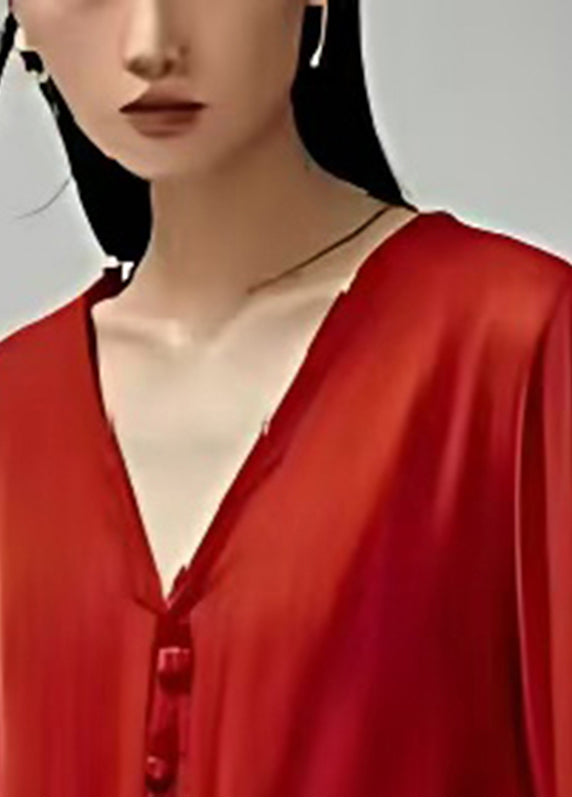 Elegant Red Oversized Patchwork Cotton Maxi Dress Summer