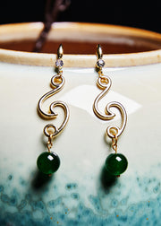 Elegant Turquoise Tassels Long Drop Earrings