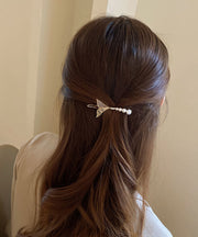 Elegant White Pearl Fish Tail Shark Clip Hairpin