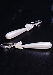 Elegant White Water Droplet Pearl Drop Earrings