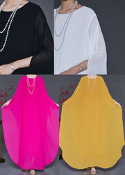 Elegant Yellow Oversized Chiffon Party Dress Batwing Sleeve