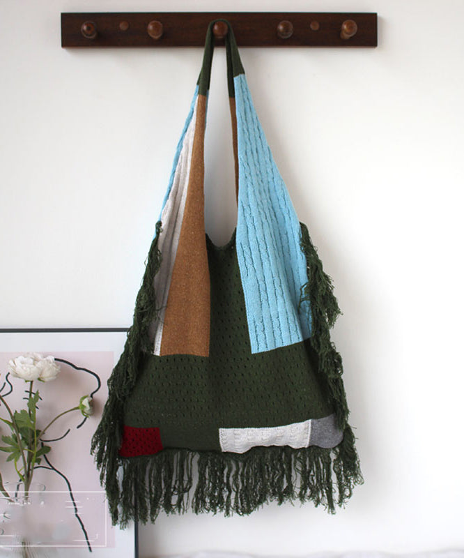 Ethnic Storm Simian Tassel Knitted Shoulder Bag