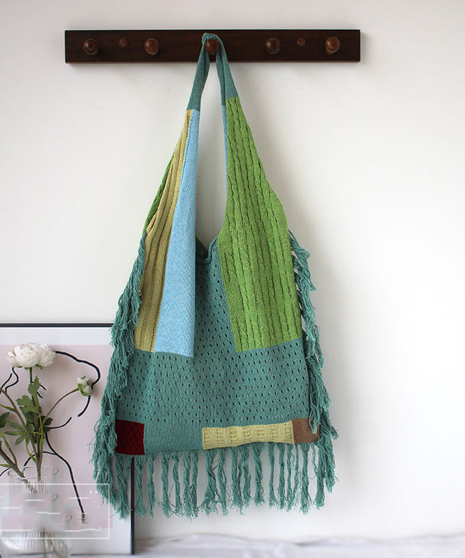 Ethnic Storm Simian Tassel Knitted Shoulder Bag