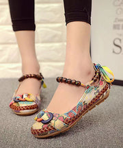 Ethnic Style Handmade Beaded Flat Sole Single Shoes soolinen shoes-20251