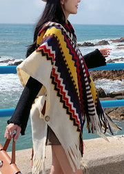 Ethnic Style Red Hooded Cape Style Shawl Coat