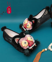 Ethnic Style Splicing Tiger Head Shoes Embroidered Soft Sole