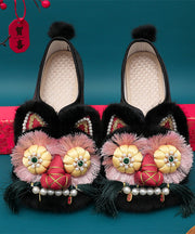 Ethnic Style Splicing Tiger Head Shoes Embroidered Soft Sole