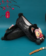 Ethnic Style Splicing Tiger Head Shoes Embroidered Soft Sole