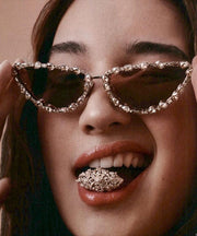 European And American Fashion Cat Eye Diamond Sunglasses
