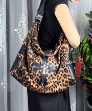 European And American Style Leopard Large Capacity Satchel Bag Handbag