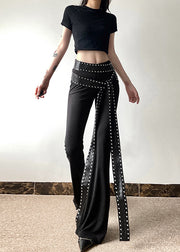 European And American Style Slim Fit Rivet Flare Bottoms