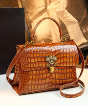 Fashion Alligator Pattern Durable Faux Leather Satchel Handbag