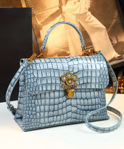 Fashion Alligator Pattern Durable Faux Leather Satchel Handbag