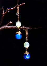 Fashion Blue Opal Zircon Drop Earrings