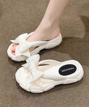 Fashion Bow Splicing Slippers Shoes Rose Peep Toe