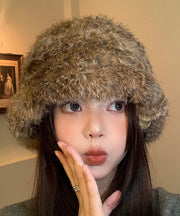 Fashion Brown Thick Warm Fuzzy Fur Fluffy Bonnie Hat