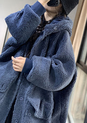 Fashion Chocolate Hooded Oversized Teddy Faux Fur Long Coats Winter