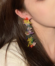 Fashion Floral Woven Acrylic Long Drop Earrings