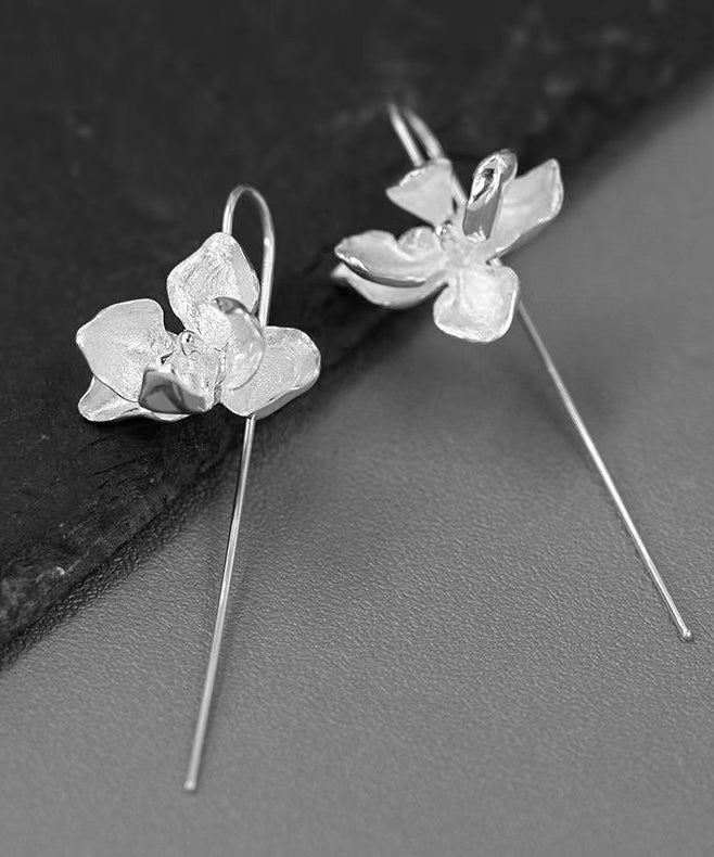 Fashion Gold Sterling Silver Overgild Floral Drop Earrings