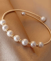 Fashion Gold Sterling Silver Overgild Pearl Cuff