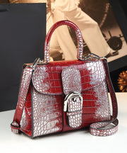 Fashion Gradient Red Crocodile Pattern Durable Women Handbags