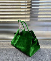 Fashion Green Large Capacity Suede Tote Handbag