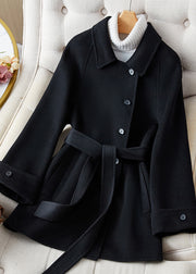 Fashion Green Peter Pan Collar Woolen Single Breaste Coat Winter