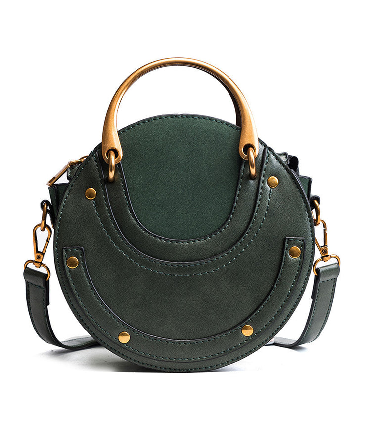 Fashion Green Suede Patchwork Faux Leather Satchel Handbag