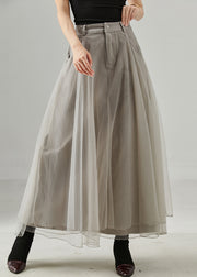 Fashion Grey Exra Large Hem Tulle Holiday Skirt Fall