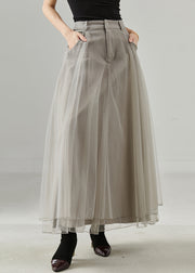 Fashion Grey Exra Large Hem Tulle Holiday Skirt Fall