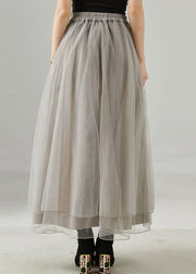 Fashion Grey Exra Large Hem Tulle Holiday Skirt Fall