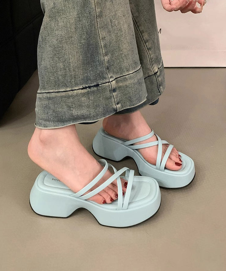 Fashion Leopard Platform Slide Sandals Peep Toe