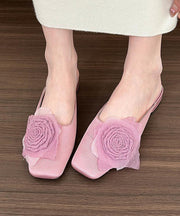 Fashion Light Purple Floral Splicing Slide Sandals