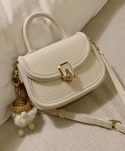 Fashion Milk White Cute Little Doll Faux Leather Mini Tote Handbag