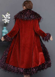 Fashion Mulberry Fur Collar Thick Faux Fur Jackets Winter