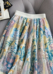 Fashion Print Exra Large Hem Tulle Skirt Summer