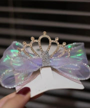 Fashion Purple Alloy Zircon Bow Girls Hairpin