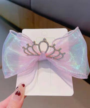 Fashion Purple Alloy Zircon Bow Girls Hairpin