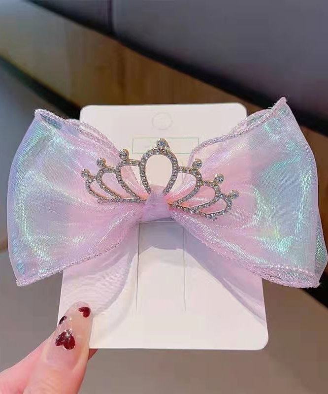 Fashion Purple Alloy Zircon Bow Girls Hairpin